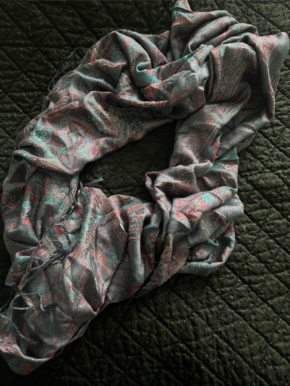 100% Silk Paisley Jacquard Scarf Shawl | Made in India